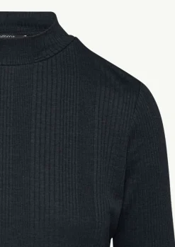 Gestreiftes Jersey-Shirt mit Stehkragen-Comma Hot