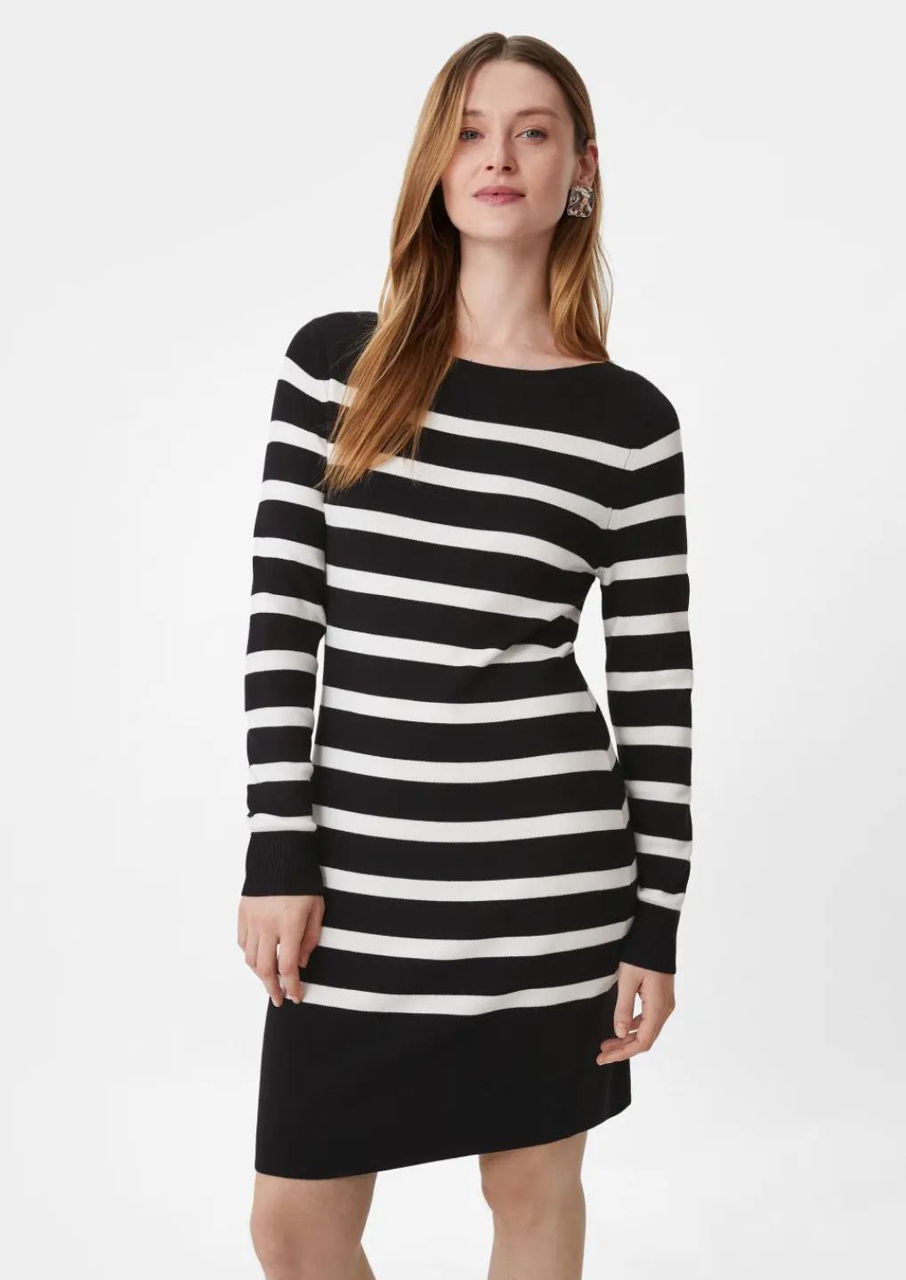 Gestreiftes Kleid aus Feinstrick-Comma Outlet
