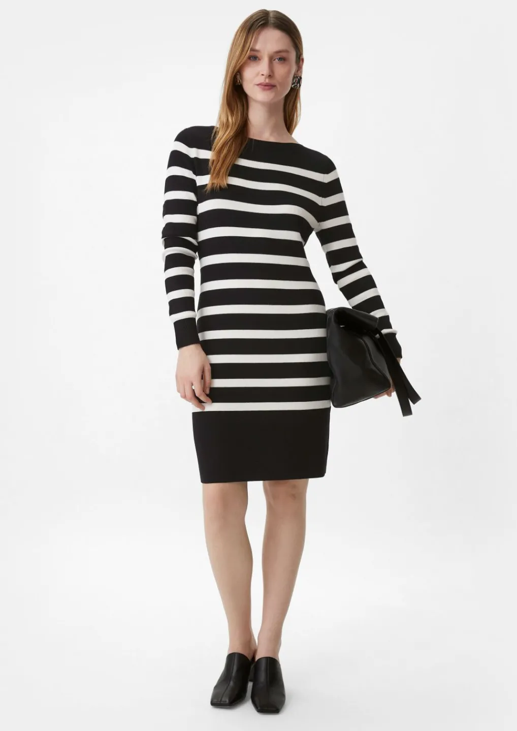 Gestreiftes Kleid aus Feinstrick-Comma Outlet