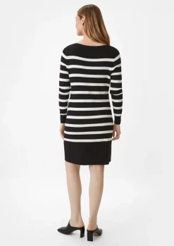 Gestreiftes Kleid aus Feinstrick-Comma Outlet