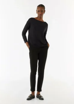 Gestrickter Longsleeve aus Lyocellmix mit U-Boot-Ausschnitt-Comma Clearance