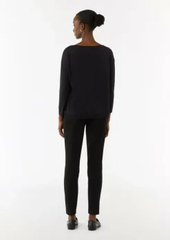 Gestrickter Longsleeve aus Lyocellmix mit U-Boot-Ausschnitt-Comma Clearance