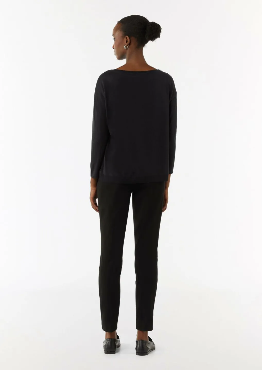 Gestrickter Longsleeve aus Lyocellmix mit U-Boot-Ausschnitt-Comma Clearance