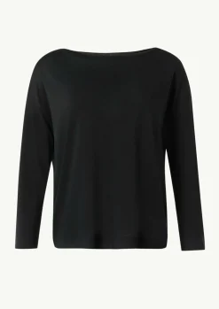 Gestrickter Longsleeve aus Lyocellmix mit U-Boot-Ausschnitt-Comma Clearance
