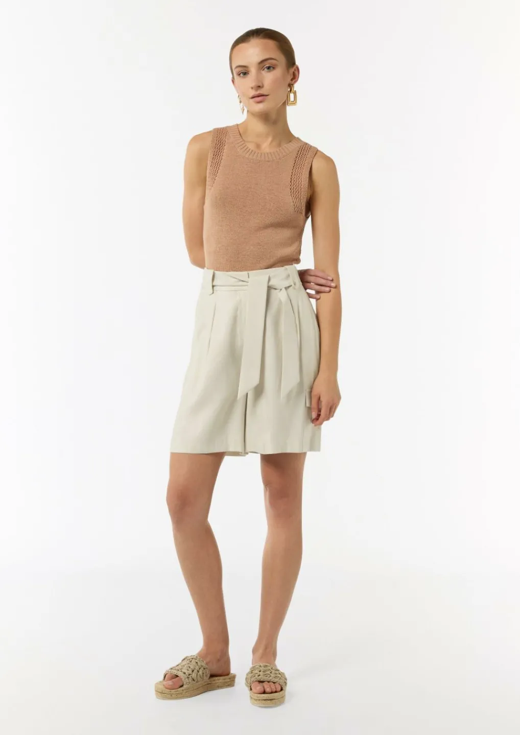 High Waist-Shorts mit Cargotasche-Comma Fashion
