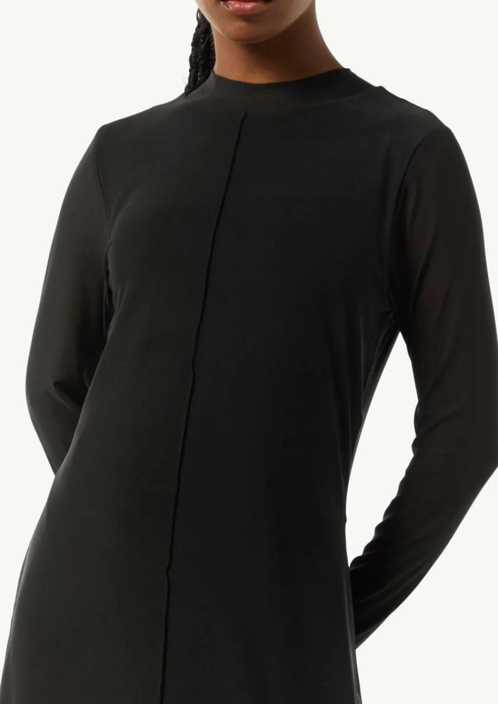 Hochgeschlossenes Midi-Kleid aus Mesh-Comma New