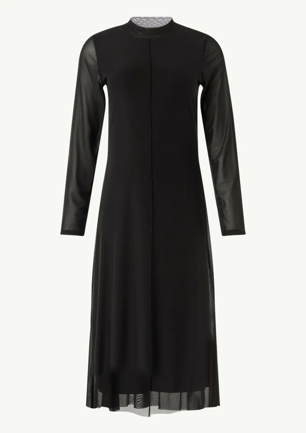 Hochgeschlossenes Midi-Kleid aus Mesh-Comma New