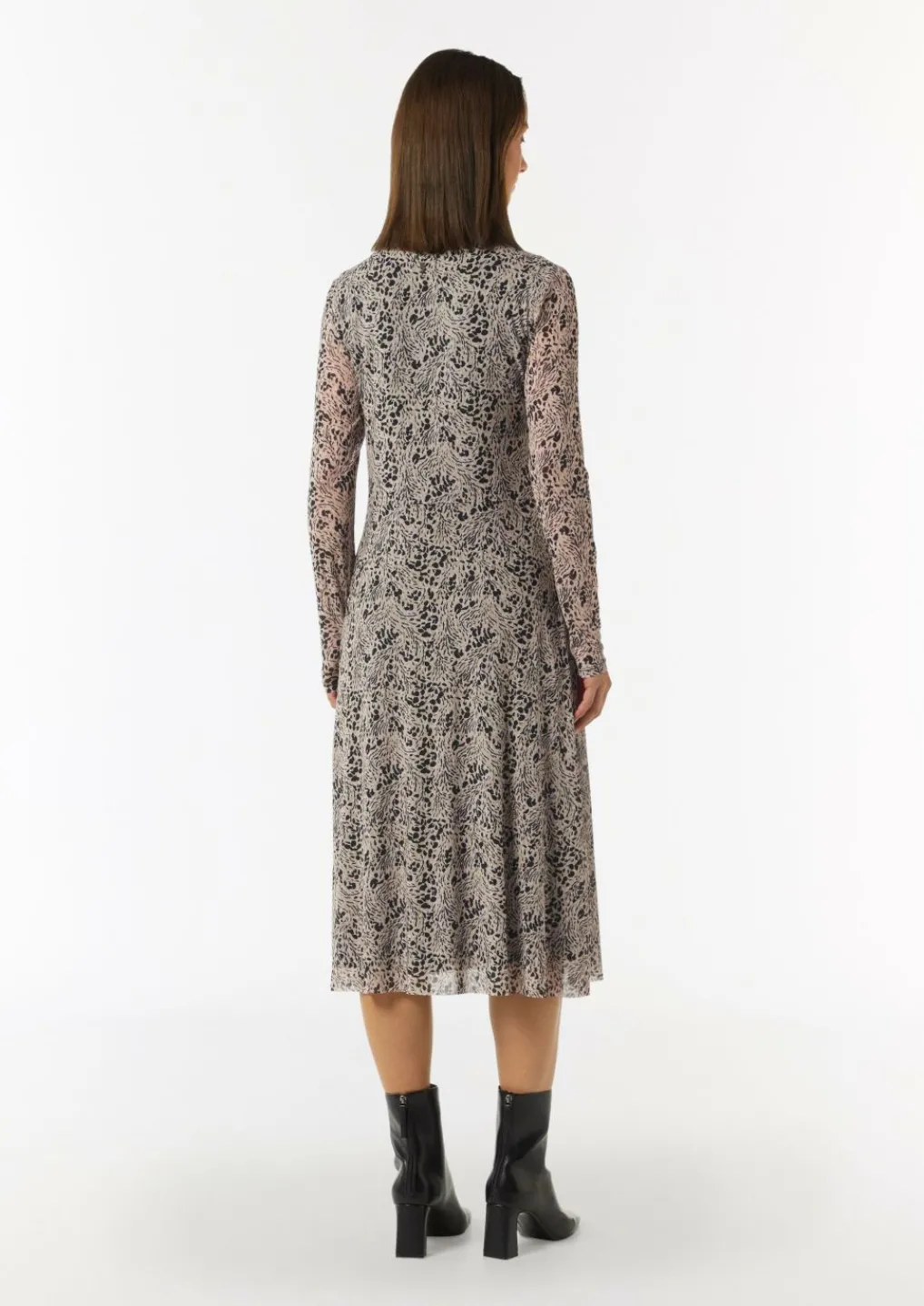 Hochgeschlossenes Midi-Kleid aus Mesh-Comma Fashion