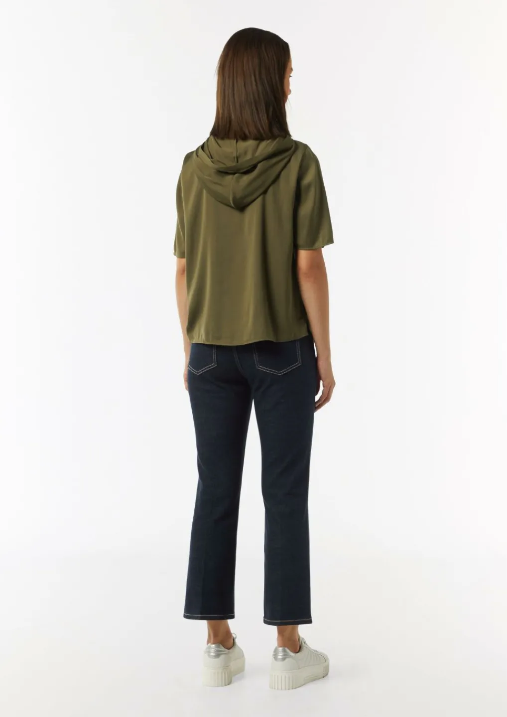 Hoodie-Bluse aus satiniertem Viskosemix-Comma Fashion