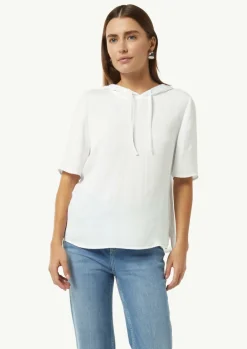 Hoodie-Bluse aus satiniertem Viskosemix-Comma Outlet
