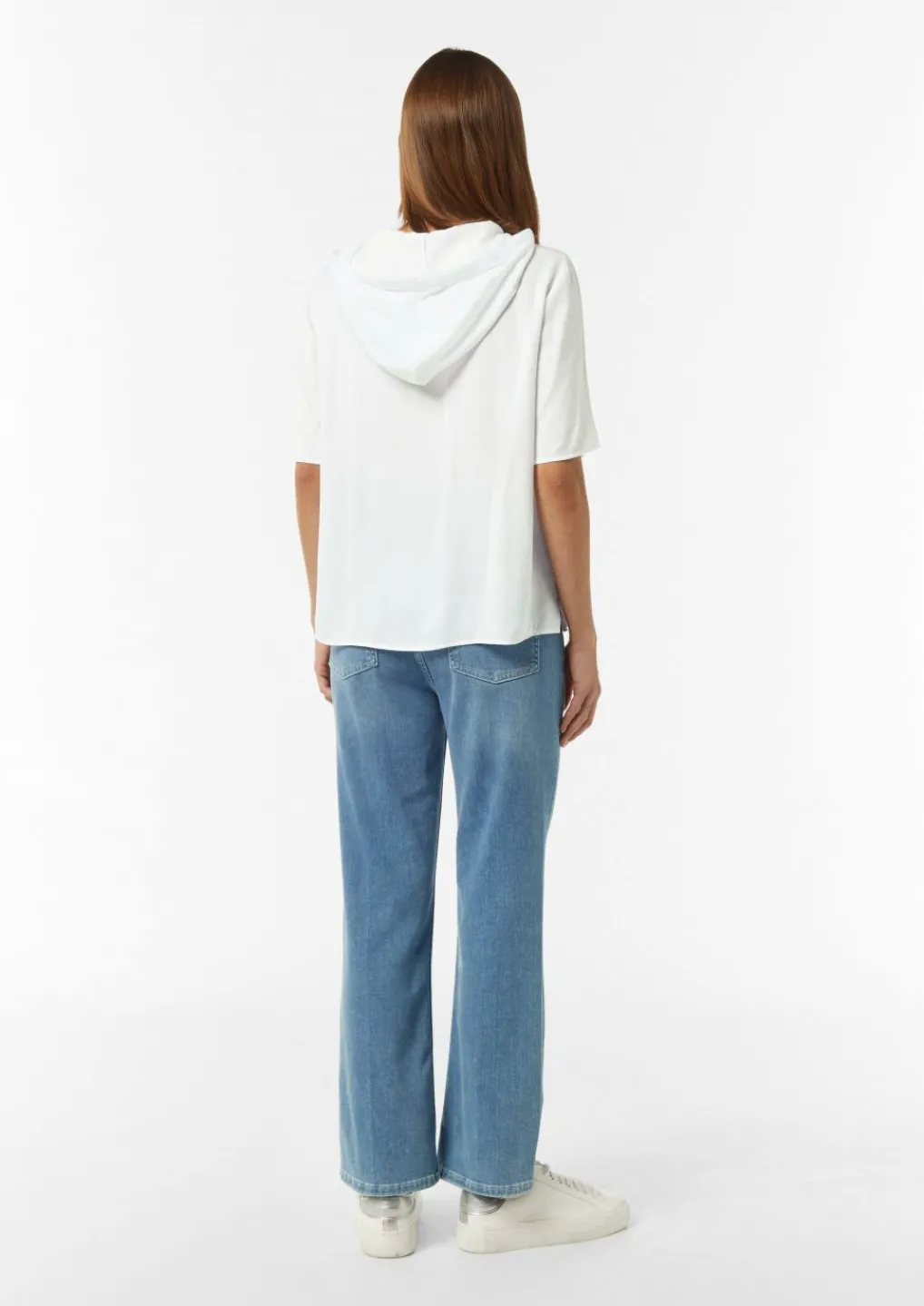 Hoodie-Bluse aus satiniertem Viskosemix-Comma Outlet