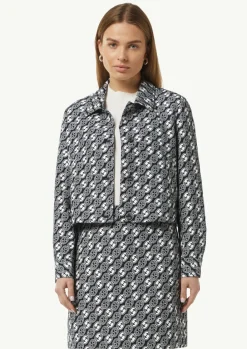 Jacquard-Jacke mit All-over-Logo-Print-Comma Fashion