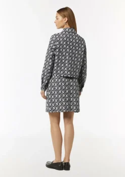 Jacquard-Jacke mit All-over-Logo-Print-Comma Fashion