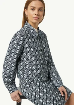 Jacquard-Jacke mit All-over-Logo-Print-Comma Fashion