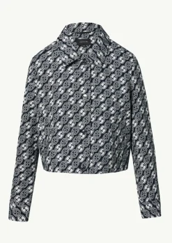 Jacquard-Jacke mit All-over-Logo-Print-Comma Fashion