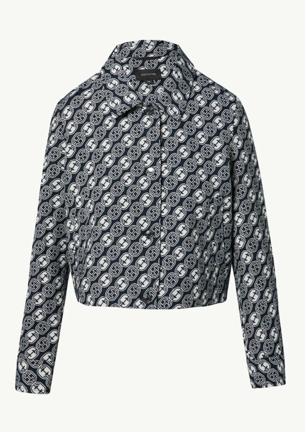 Jacquard-Jacke mit All-over-Logo-Print-Comma Fashion