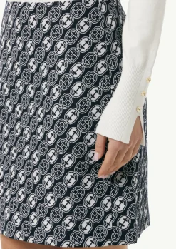 Jacquard-Rock mit Logo-Muster und Reißverschluss-Comma Fashion