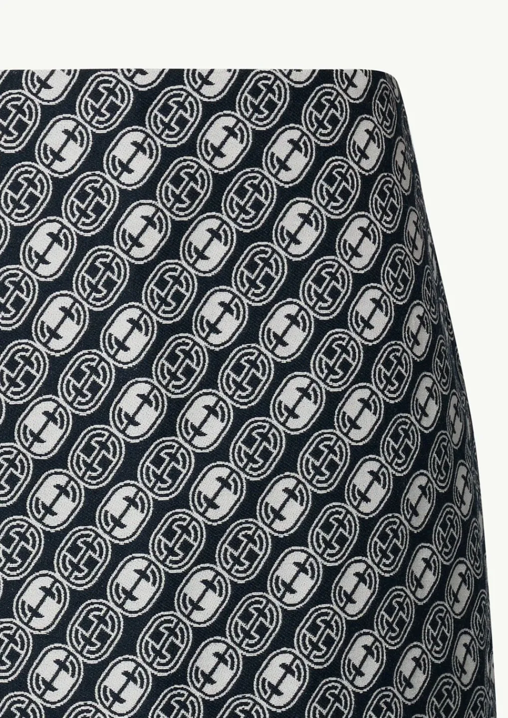 Jacquard-Rock mit Logo-Muster und Reißverschluss-Comma Fashion