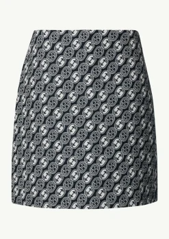 Jacquard-Rock mit Logo-Muster und Reißverschluss-Comma Fashion