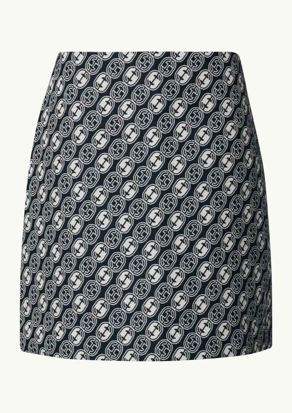 Jacquard-Rock mit Logo-Muster und Reißverschluss-Comma Fashion