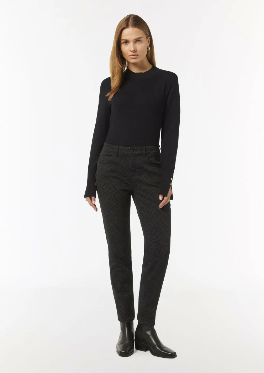 Jeans-Hose mit All-over-Print-Comma Online