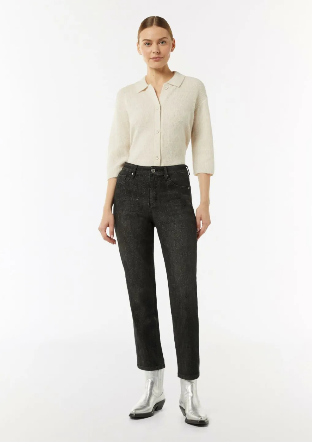 Jeans-Hose mit Lurex-Garn-Effekt-Comma Online