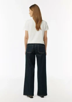 Jeans-Hose mit Wide Leg und Ziernähten-Comma Best