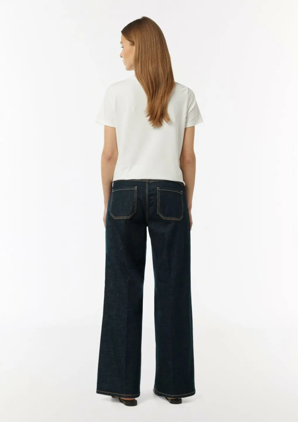 Jeans-Hose mit Wide Leg und Ziernähten-Comma Best