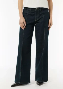 Jeans-Hose mit Wide Leg und Ziernähten-Comma Best