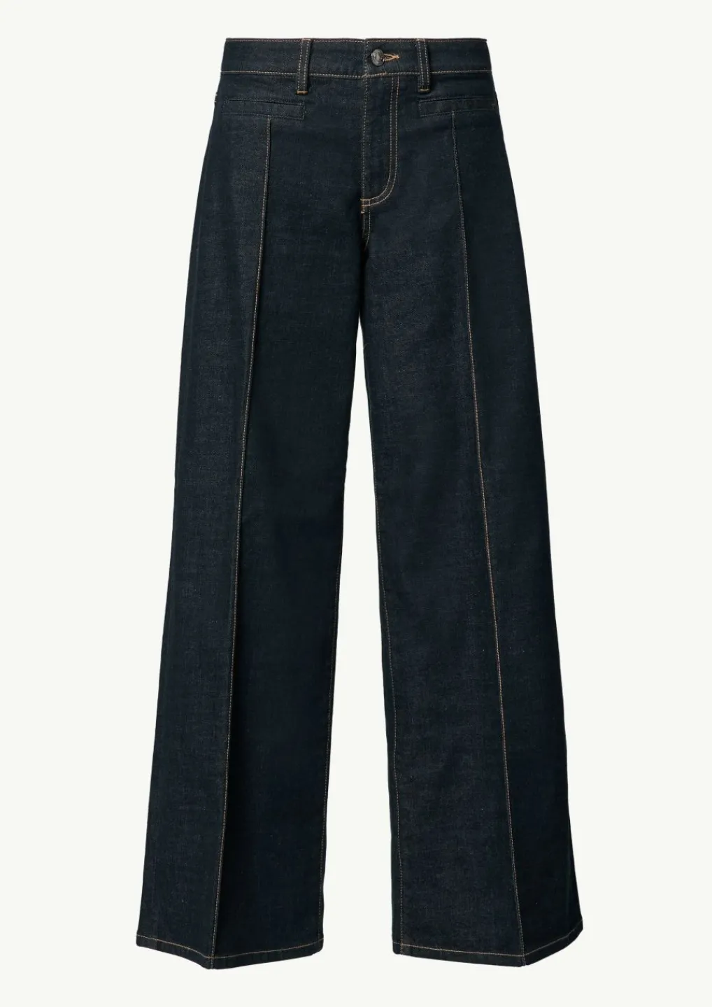 Jeans-Hose mit Wide Leg und Ziernähten-Comma Best