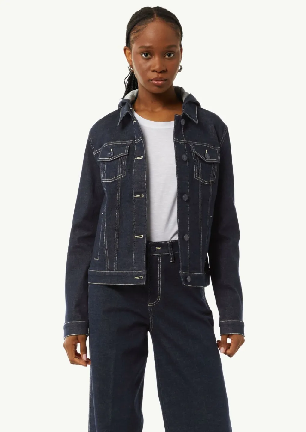Jeansjacke mit abnehmbarer Kapuze-Comma Clearance