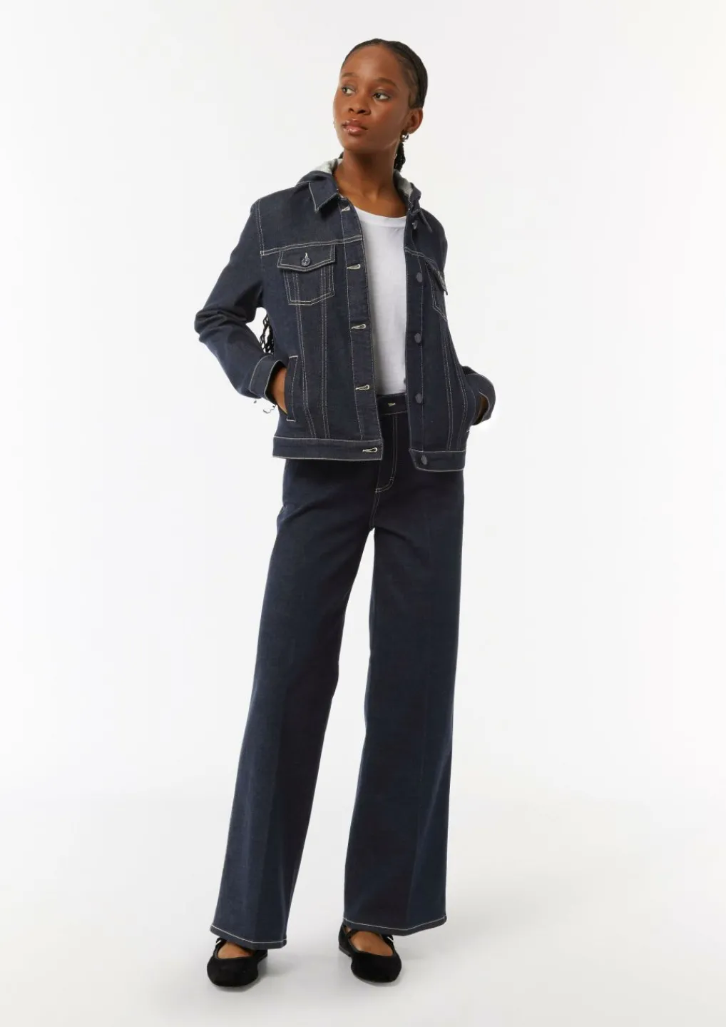 Jeansjacke mit abnehmbarer Kapuze-Comma Clearance