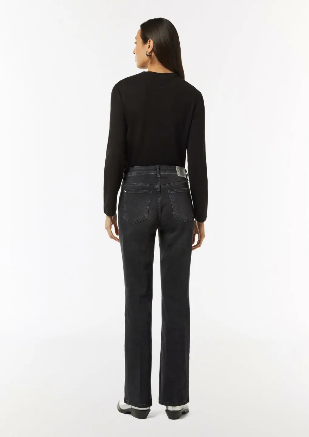Jeans mit Flared Leg und Schmuck-Detail-Comma New