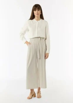 Jersey-Culotte mit Elastikbund und Bindegürtel-Comma New