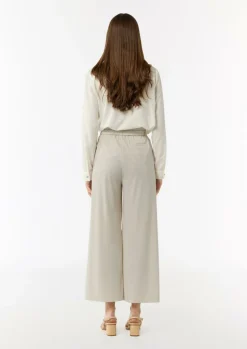 Jersey-Culotte mit Elastikbund und Bindegürtel-Comma New
