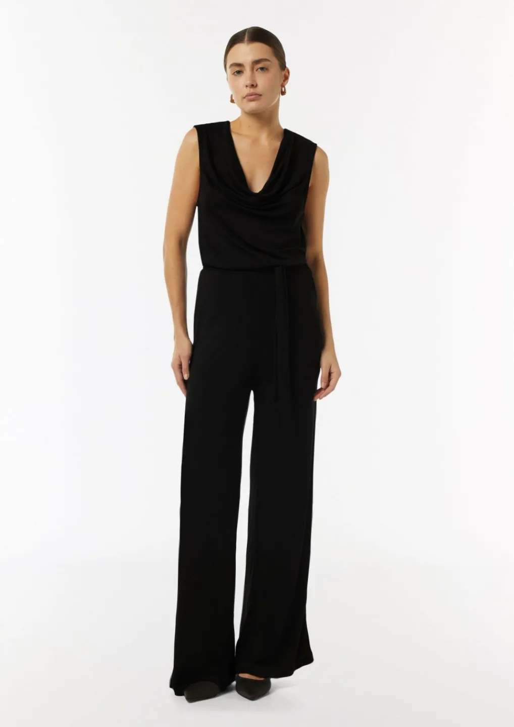 Jersey-Jumpsuit mit Wasserfall-Ausschnitt-Comma Best