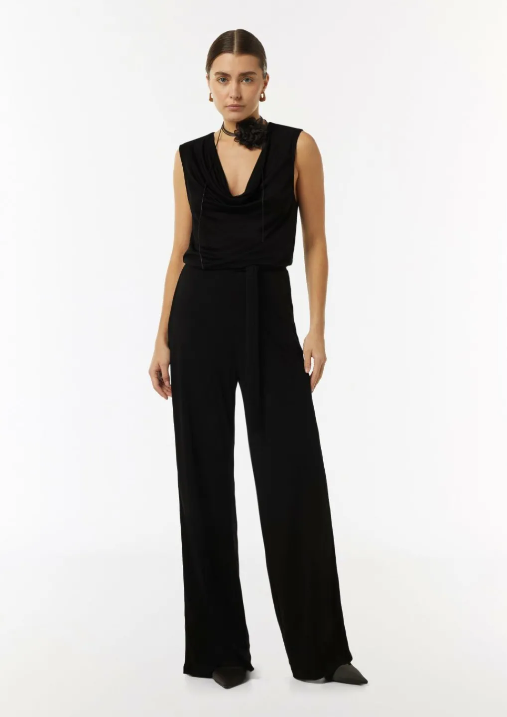 Jersey-Jumpsuit mit Wasserfall-Ausschnitt-Comma Best