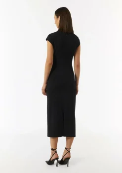 Jerseykleid im Slim Fit mit Drapierung und Schlitz-Comma Sale