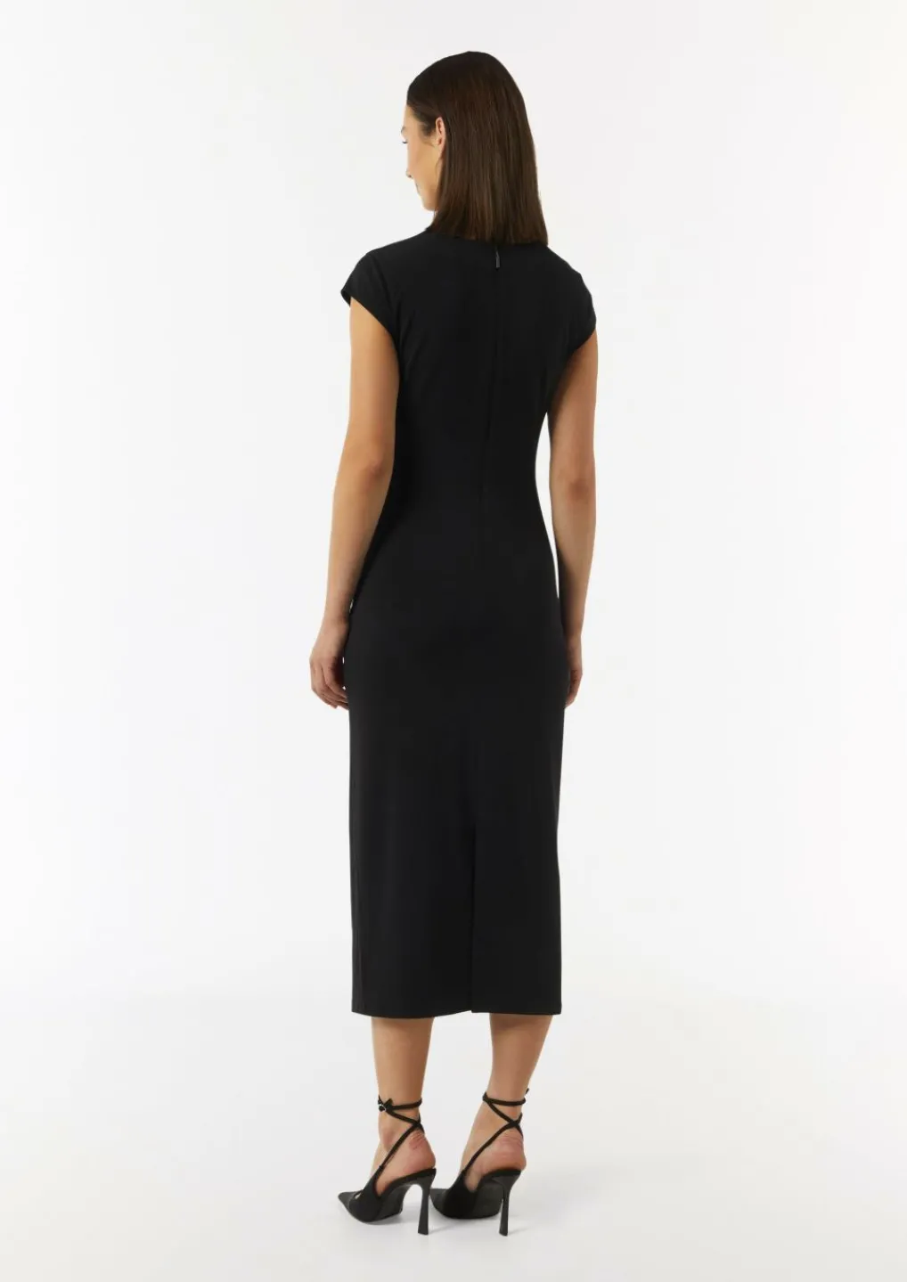 Jerseykleid im Slim Fit mit Drapierung und Schlitz-Comma Sale