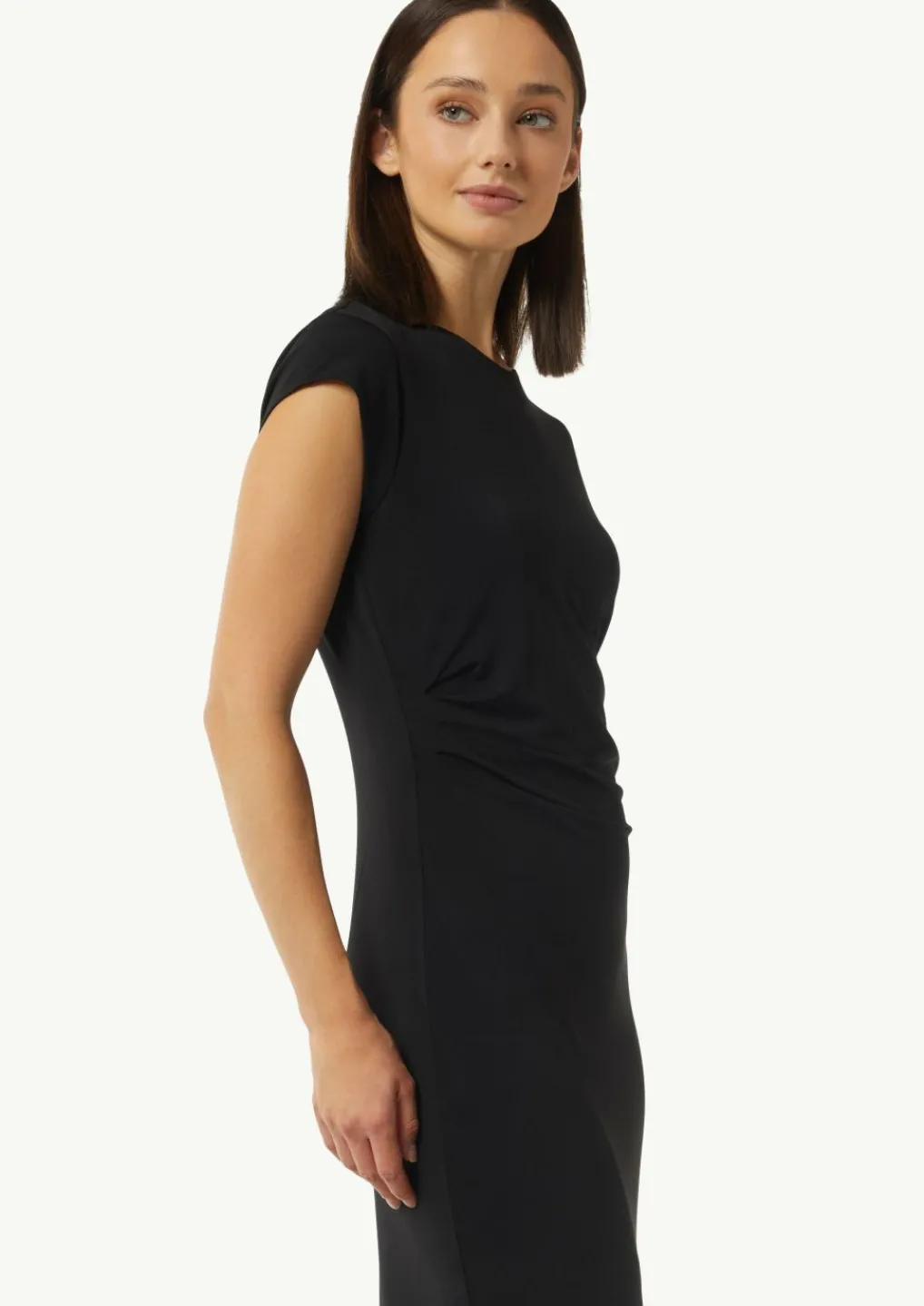 Jerseykleid im Slim Fit mit Drapierung und Schlitz-Comma Sale