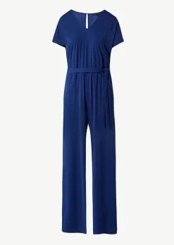 Jersey-Overall mit Taillengürtel im Loose Fit-Comma Online