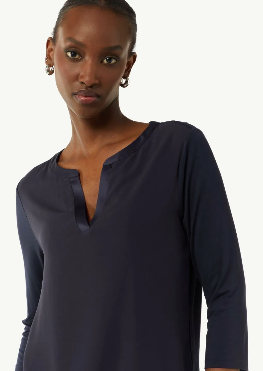 Jersey-Shirt im Farbricmix mit 3/4-Ärmeln-Comma Clearance