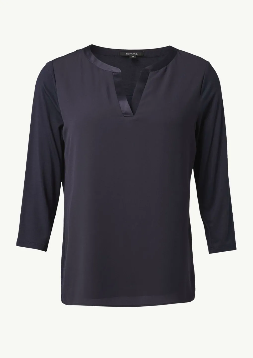 Jersey-Shirt im Farbricmix mit 3/4-Ärmeln-Comma Clearance