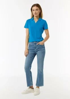 Jerseyshirt mit Polokragen-Comma Fashion