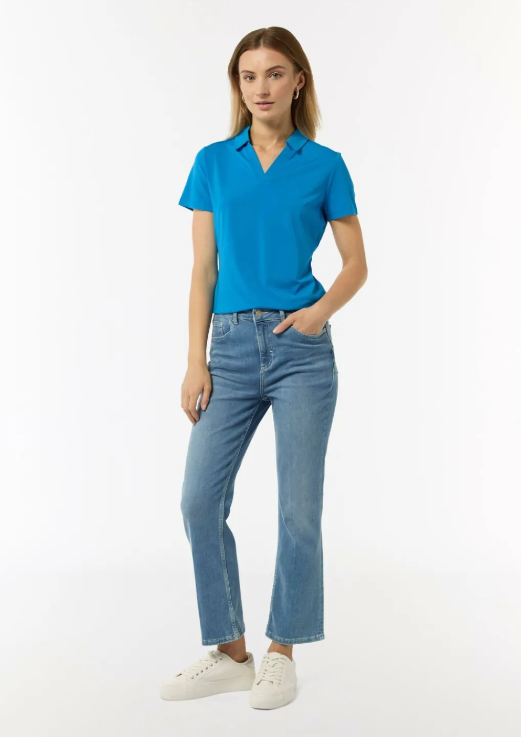 Jerseyshirt mit Polokragen-Comma Fashion