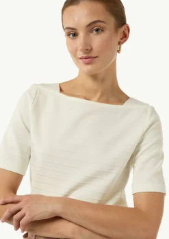Jersey-Shirt mit U-Boot-Ausschnitt-Comma Hot