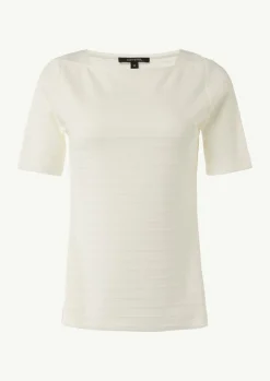 Jersey-Shirt mit U-Boot-Ausschnitt-Comma Hot