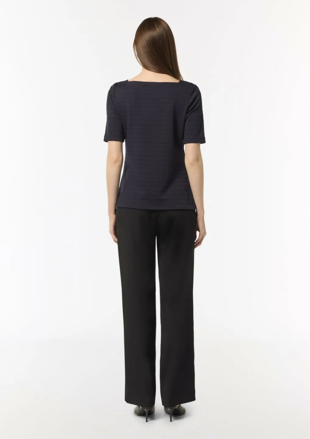 Jersey-Shirt mit U-Boot-Ausschnitt-Comma Sale