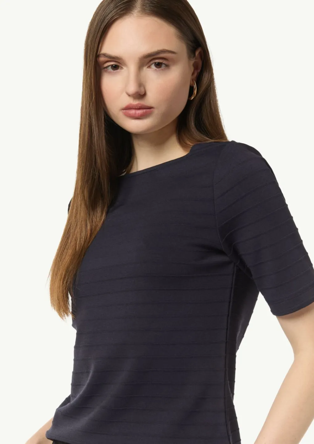 Jersey-Shirt mit U-Boot-Ausschnitt-Comma Sale