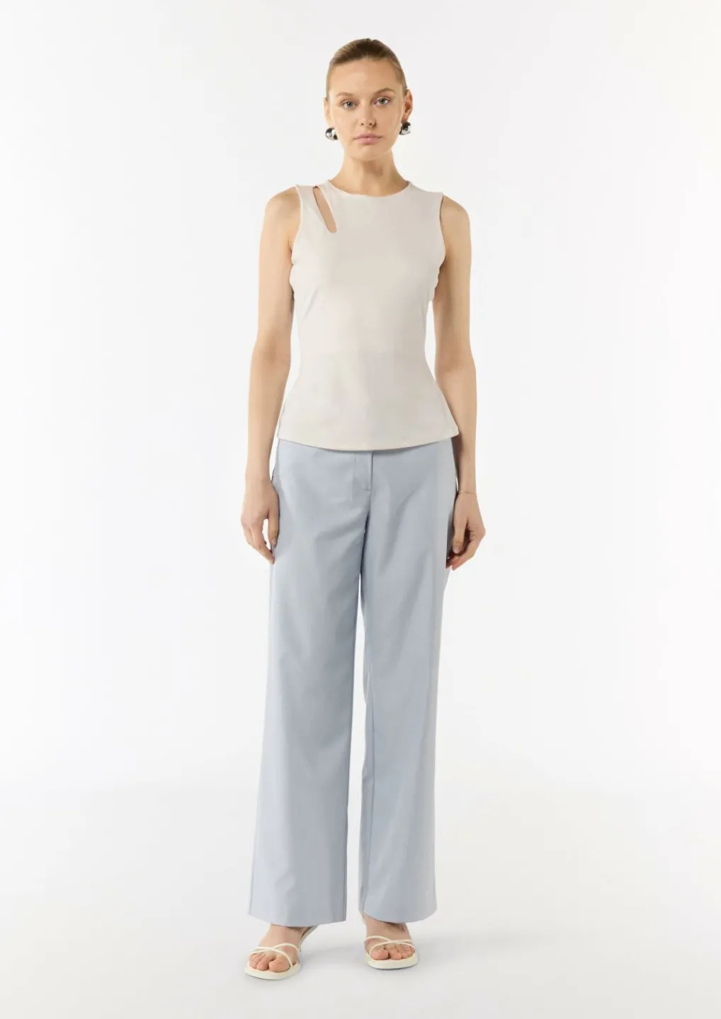 Jersey-Top mit Cut-Out an der Schulterpartie-Comma Fashion